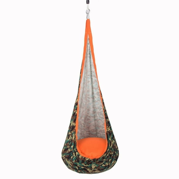 Swing Chair,Cotton Child Hammock Swing Chair,Sensory Swing,Hanging Hammock Chair with Inflatable Pillow for Outdoor and Indoor,Easy to Hang Comfortable Nest,1 PC,Max 176Lbs