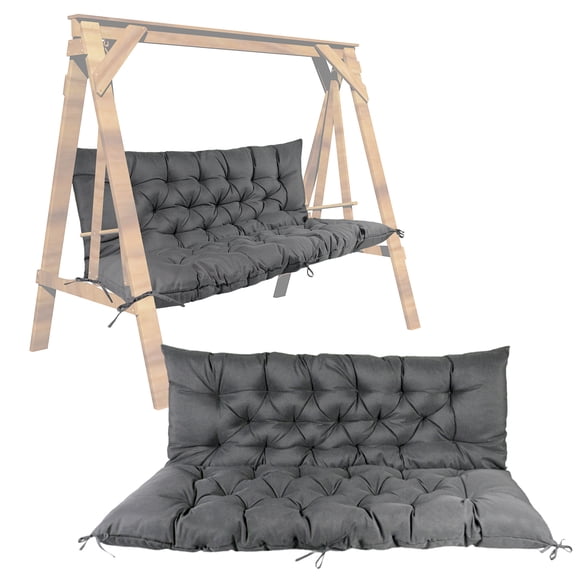Swing Chair Cushion, Upgraded Cushion for Swing, Waterproof Sun-Resistant with Nonslip Ties, Deep Gray 150cm*100cm