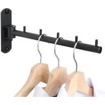 Swing Clothes Hanger, Wall Mounted Garment Bar-Hanger Holder Hooks, Heavy Duty Folding Drying Rack, Space Saving Clothing Hanging System, Closet Storage Organizer, Black