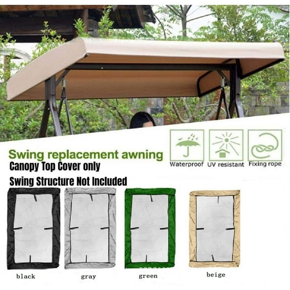 Swing Cover 84"x48"x9", Swing Chair Canopy Replacement 3 Seater Garden Swing Seat Canopy Cover, Waterproof Windproof Heavy Duty Rip Proof Garden Hammock Top Cover, Garden Furniture Covers