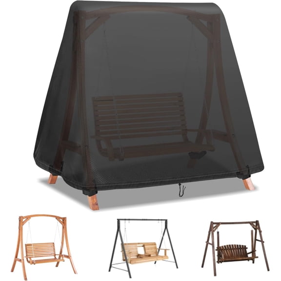 Swing Cover, Waterproof 72 Inch Covers for A Frame Patio Porch Swings, Outdoor Glider Hammock Swing - Covers Windproof and Sun Protect with Drawstring and Buckles (Only - Cover)