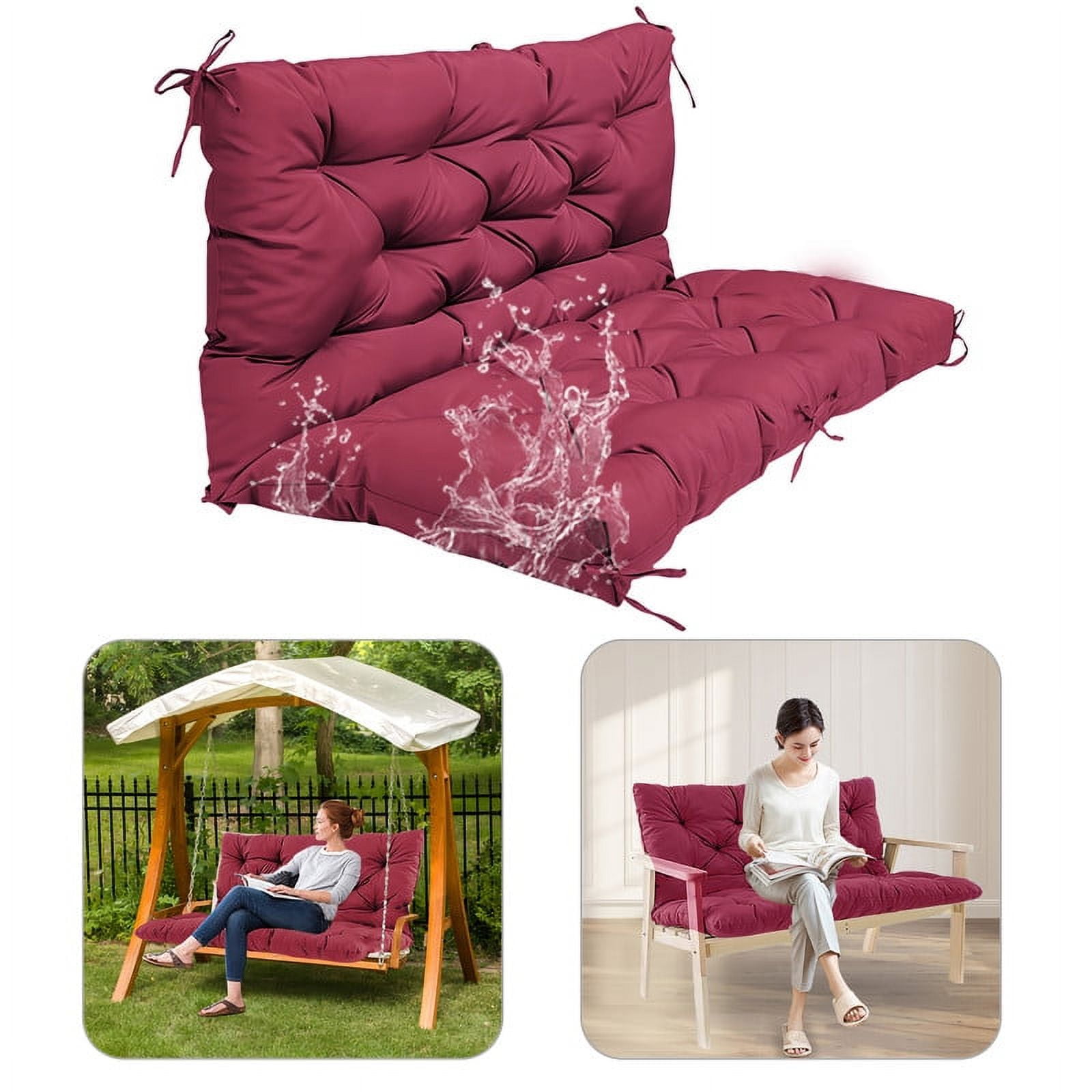 Swing Cushion Replacement Outdoor Porch Swing Cushions, Thicken 4 ...