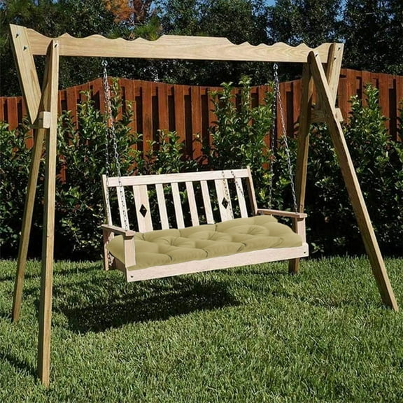 Swing Cushions for Outdoor Furniture - Porch Swing Cushion with Tie, 2-3 Seater Replacement Thickened 19.68x39.37in Cozy Piano Bench Cushion Indoor Outdoor Seat Cover Pad, Khaki
