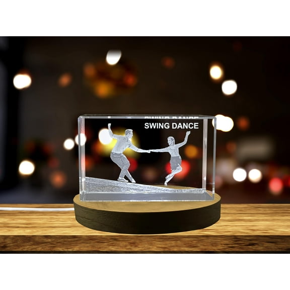 Swing Dancers | 3D Engraved Crystal