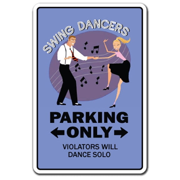 Swing Dancers Aluminum Sign | Indoor/Outdoor | Funny Home Décor for Garages, Living Rooms, Bedroom, Offices | SignMission Dance Music Dancer Dancing Gift Sign Wall Plaque Decoration