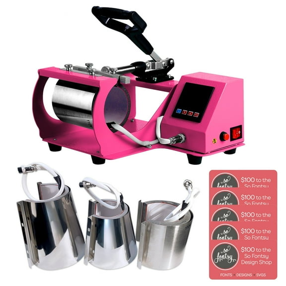 Swing Design 4-in-1 Mug, Cup, & Bottle Heat Press - Pink