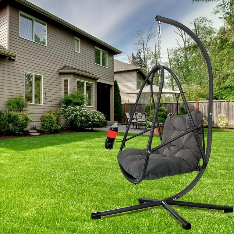 Swing Egg Chair With Stand Foldable Frame Hanging Chairs for