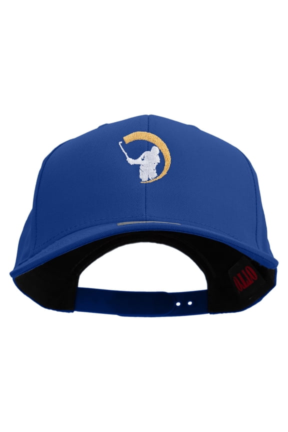 Swing Golf Ball Icon Embroidered Solid Cotton Twill Pro Style Cap - Royal OSFM