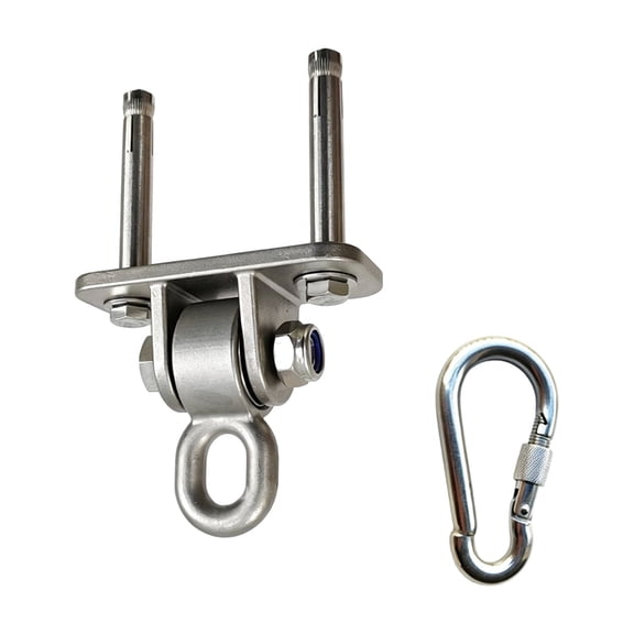 Swing Hanger, Heavy Duty 304 Stainless Steel, with 1 Piece Swing Buckle 2 Pcs Expansion Bolts 1 Pc Carabiner, for Indoor Outdoor Playground Wooden Tree Porch Seat Mounting Hardware