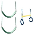 thumbnail image 1 of Swing-N-Slide Swing Set Bundle with 2 Green Swing Seats and Ring/Trapeze Bar Combo, 1 of 11