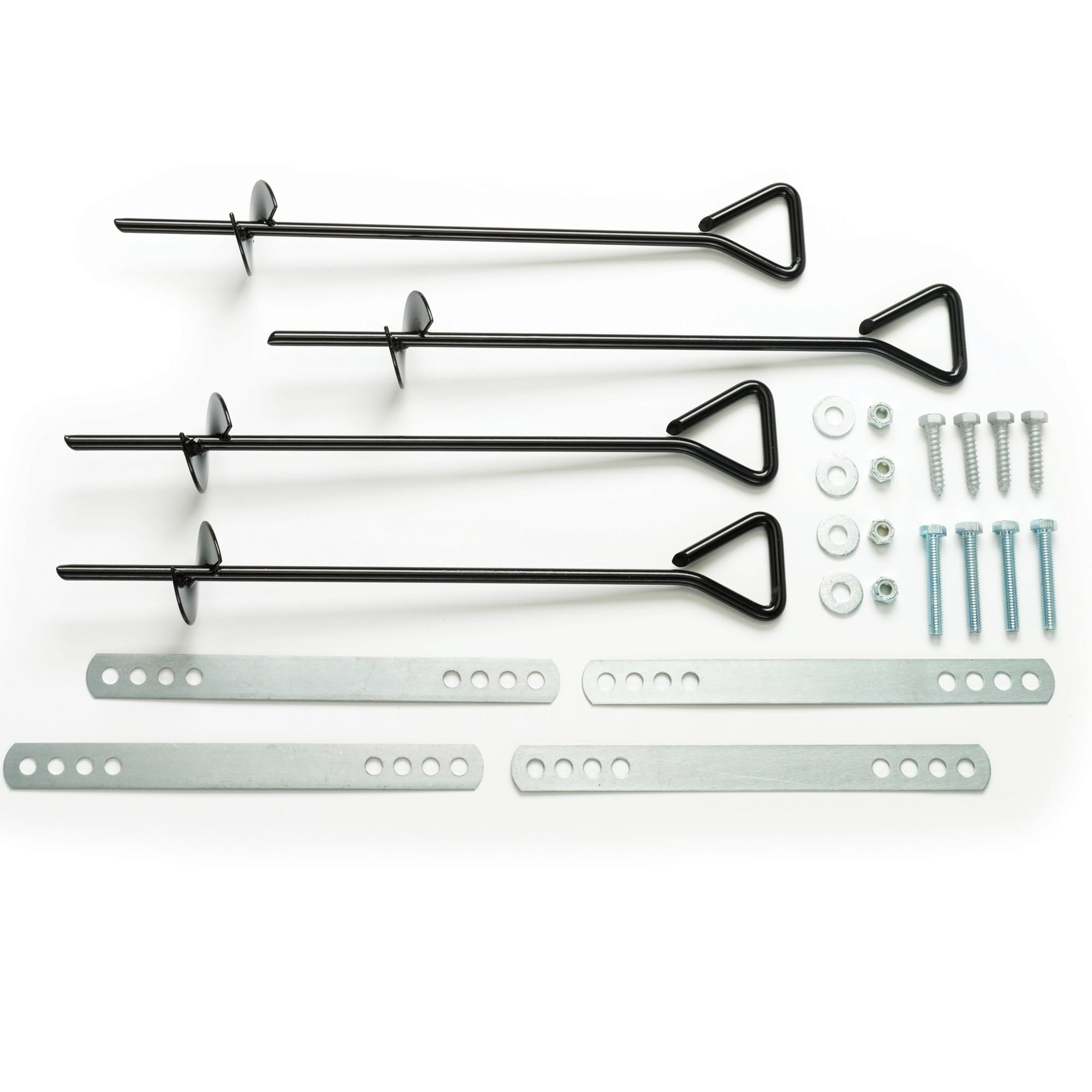 Black Powder-Coated Steel Swing Set Ground Anchor Kit