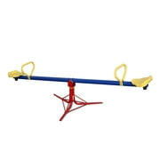 Swing-N-Slide Metal 360° See Saw Spinner for Kids, Freestanding backyard rotating see saw in Red, Yellow, Blue