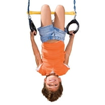 Swing-N-Slide  Ring and Trapeze Combo - Yellow Bar with Blue Rings - 19" W x 28"L - 19" W x 28"L