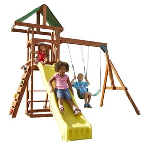 Swing-N-Slide Scrambler Wooden Play Set with Slide