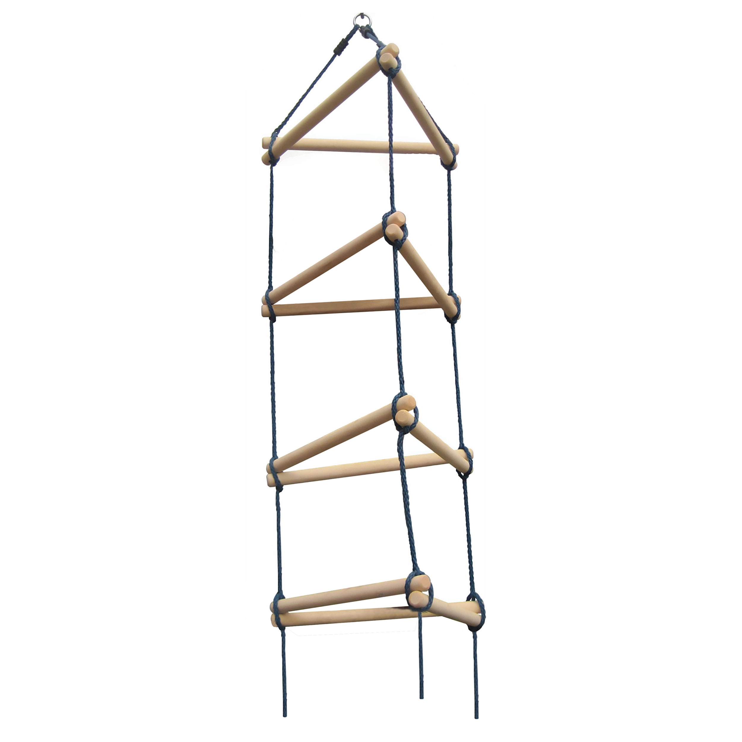 7-Foot Triangle Wood and Rope Climbing Ladder