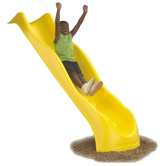 Swing-N-Slide Yellow Plastic Super Speed Wave Slide for Backyard Swing Sets with Lifetime Warranty, for 5 Foot Deck Heights