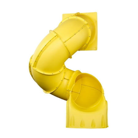 Swing-N-Slide Yellow Plastic Turbo Tube Slide for Backyard Swing Sets with Lifetime Warranty, For 5 Foot Deck Heights