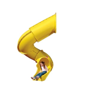 Swing-N-Slide Yellow Plastic Turbo Tube Slide for Backyard Swing Sets with Lifetime Warranty, For 7 Foot Deck Heights
