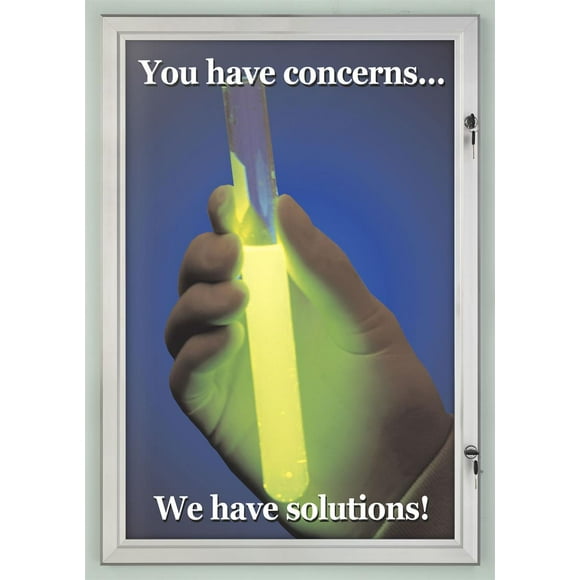 Swing Open Poster Frames for 24x36 Prints, Exterior Rated Sign Holders with Hinged Door, Rubber Gaskets Prevent Moisture From Damage Signage Silver, Anodized Aluminum (SBPH2436V2)