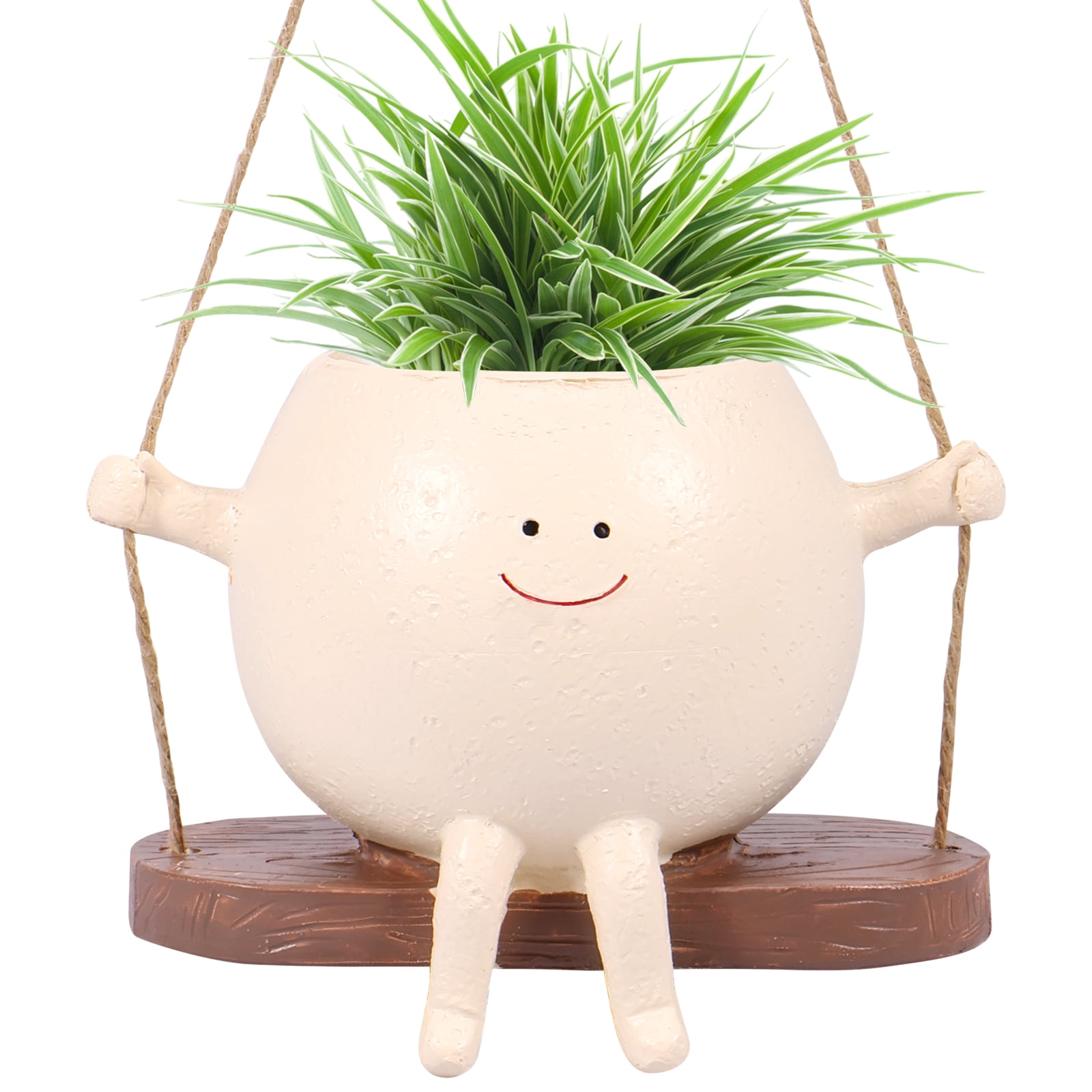 Swing Planter Pot Smile Face Swing Flowers Pot Cute Hanging Swing ...