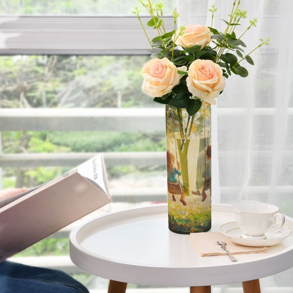 Swing Plastic Vase 11.8'' x 3.9'' Transparent Non Breakable Decorative for Family