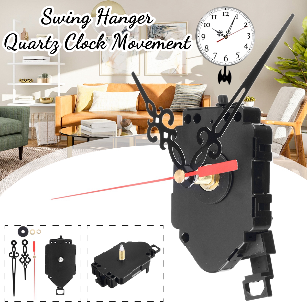 Swing Quartz Clock Jump Pendulum Movement Mechanism Kit Motor Hanger
