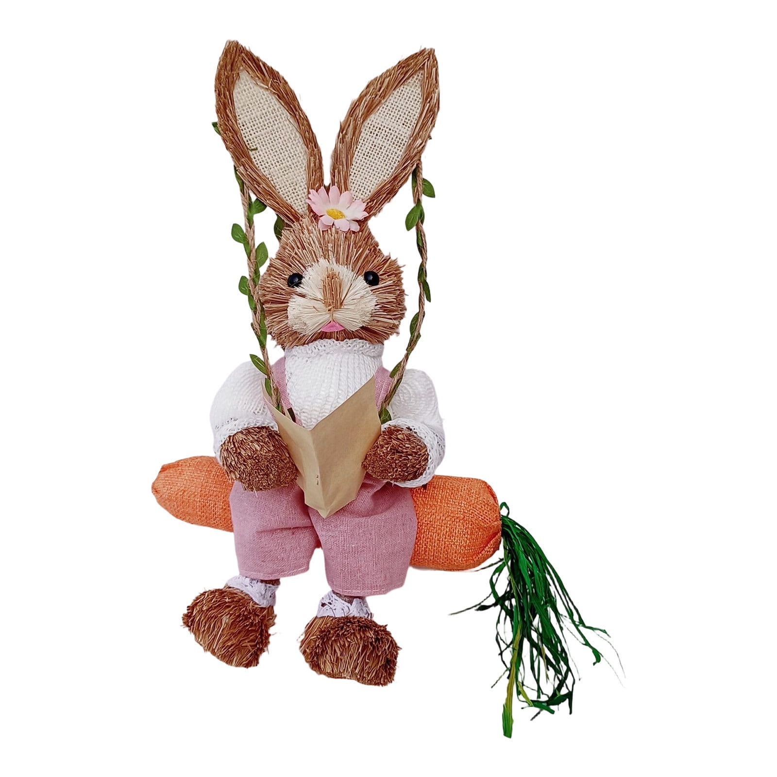 Swing Rabbit Garden Statue,Easter Decorations,Spring Hanging Easter ...