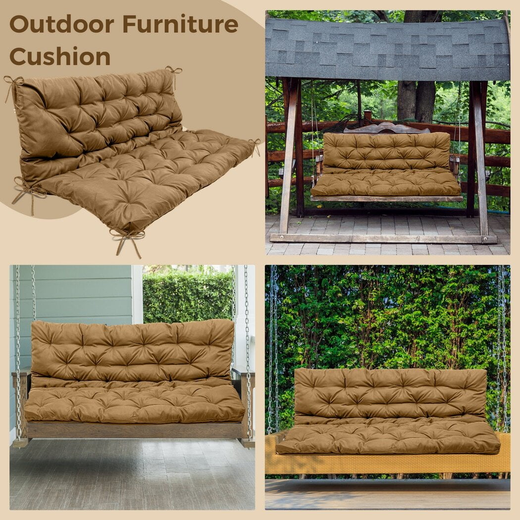 Swing Replacement Cushion, Outside Bench Cushion with Backrest, 23