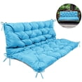 thumbnail image 1 of Hanging Chair Replacement Cushion, Outside Bench Cushion with Backrest, 2-3 Seater Cushion with 8 Ties for Outdoor Furniture, 59 x 39 x 4 Inches Porch Hanging Chair Cushion Garden Bench, 1 of 5
