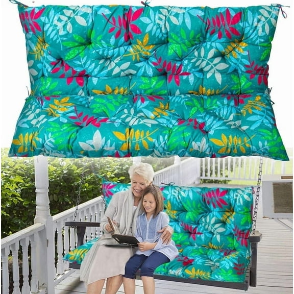 Swing Replacement Cushions with Backrest, Outdoor Seat Cushion Backrest Mat, Patio Bench Cushions(Flower1 40x40 inch)