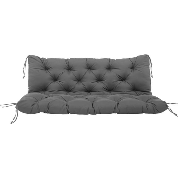 Swing Replacement Cushions with Backrest, Outdoor Swing Cushions 2-3 Seater Waterproof  Pad Cushions, Recliner Seat Cushions for,Patio,Backyard (Dark Gray, 60x40in)