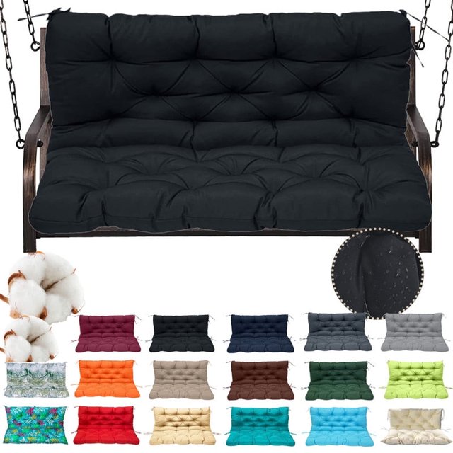 Swing Replacement Cushions with Backrest, Waterproof Porch Swing