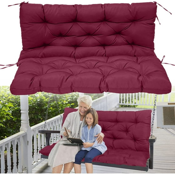 Swing Replacement Cushions with Backrest, Outdoor Seat Cushion Backrest Mat, Patio Bench Cushions (Flower color 40x40 inch)