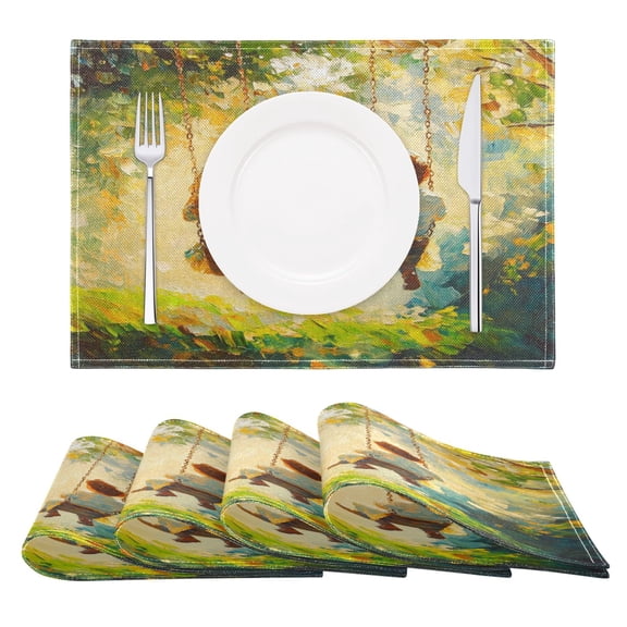 Swing Reversible Placemat Non Slip Coffee Mat 18x12 Inch for Dining, Kitchen, Coffee