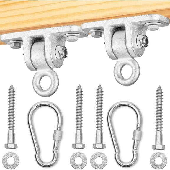 Swing Set Hangers - 2 Heavy Duty Brackets with Locking Snap Hooks for Porch, Patio, Playground - Indoor/Outdoor Hardware & Accessories
