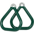 thumbnail image 1 of Swing Set Stuff Commercial Coated Triangle Trapeze Rings (Green) Pair with SSS logo Sticker, 1 of 5