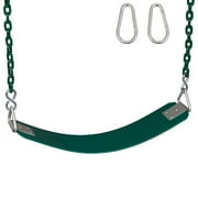 Swing Set Stuff Inc. Commercial Rubber Belt Seat with 5.5 Ft. Coated Chain (Green)