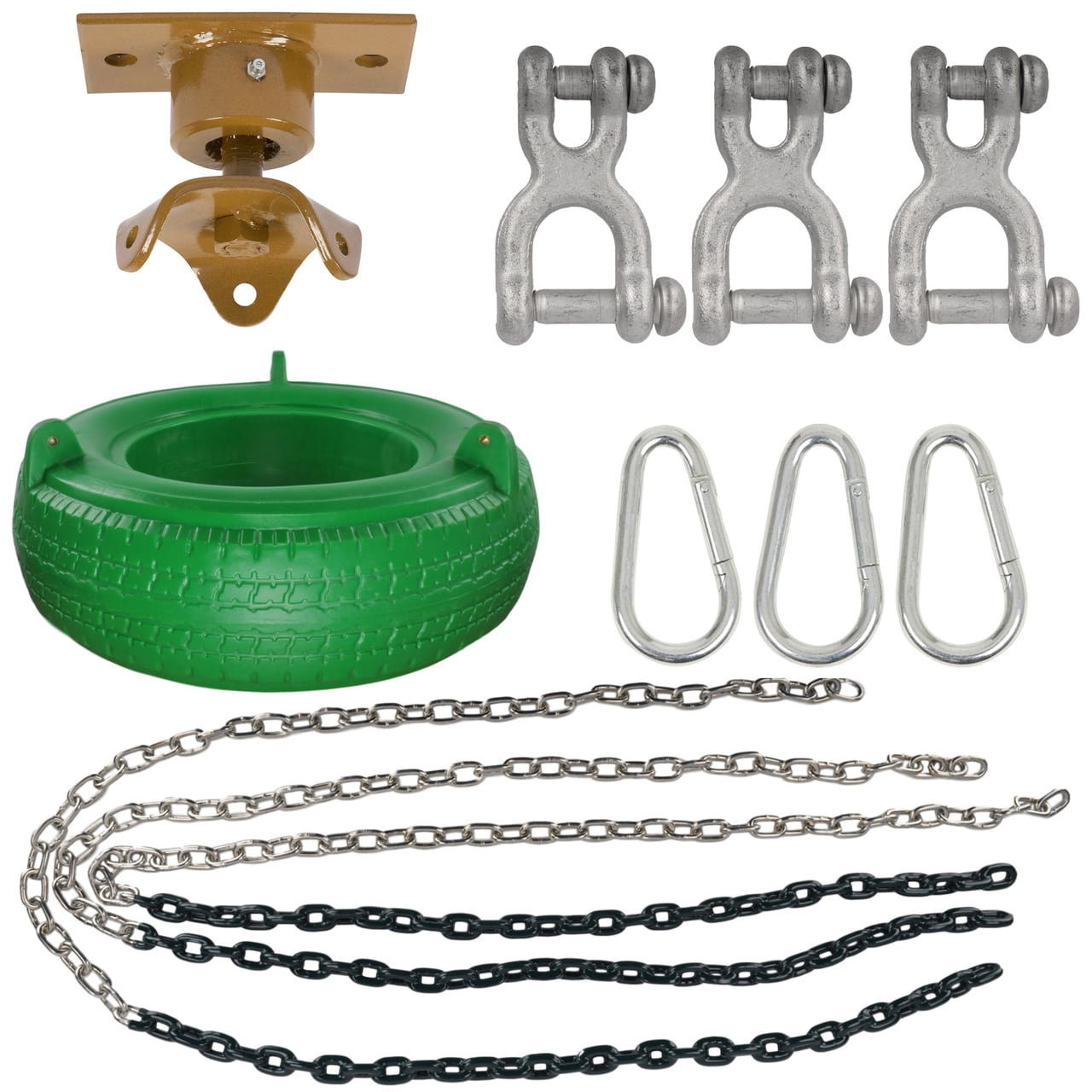 Swing Set Stuff Inc. Complete Tire Kit (Green) with Heavy Duty Swivel and  SSS Logo Sticker - Walmart.com, image size:1280x1280