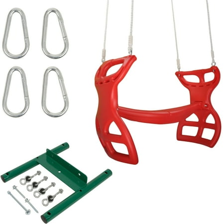 Swing Set Stuff Inc. Glider with Rope Kit (Red) and SSS Logo Sticker