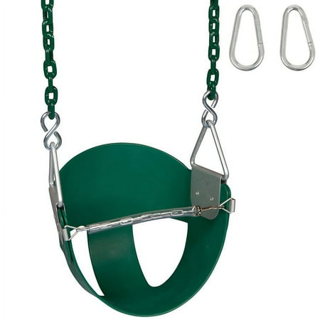 Swing Set Stuff Inc. Highback Half Bucket with 5.5 Ft. Coated Chains (Green)