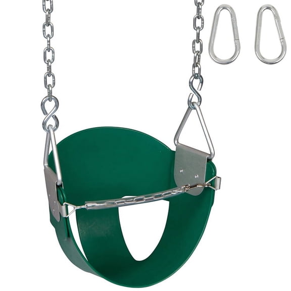 Swing Set Stuff Inc. Highback Half Bucket with Chains and Hooks (Green)