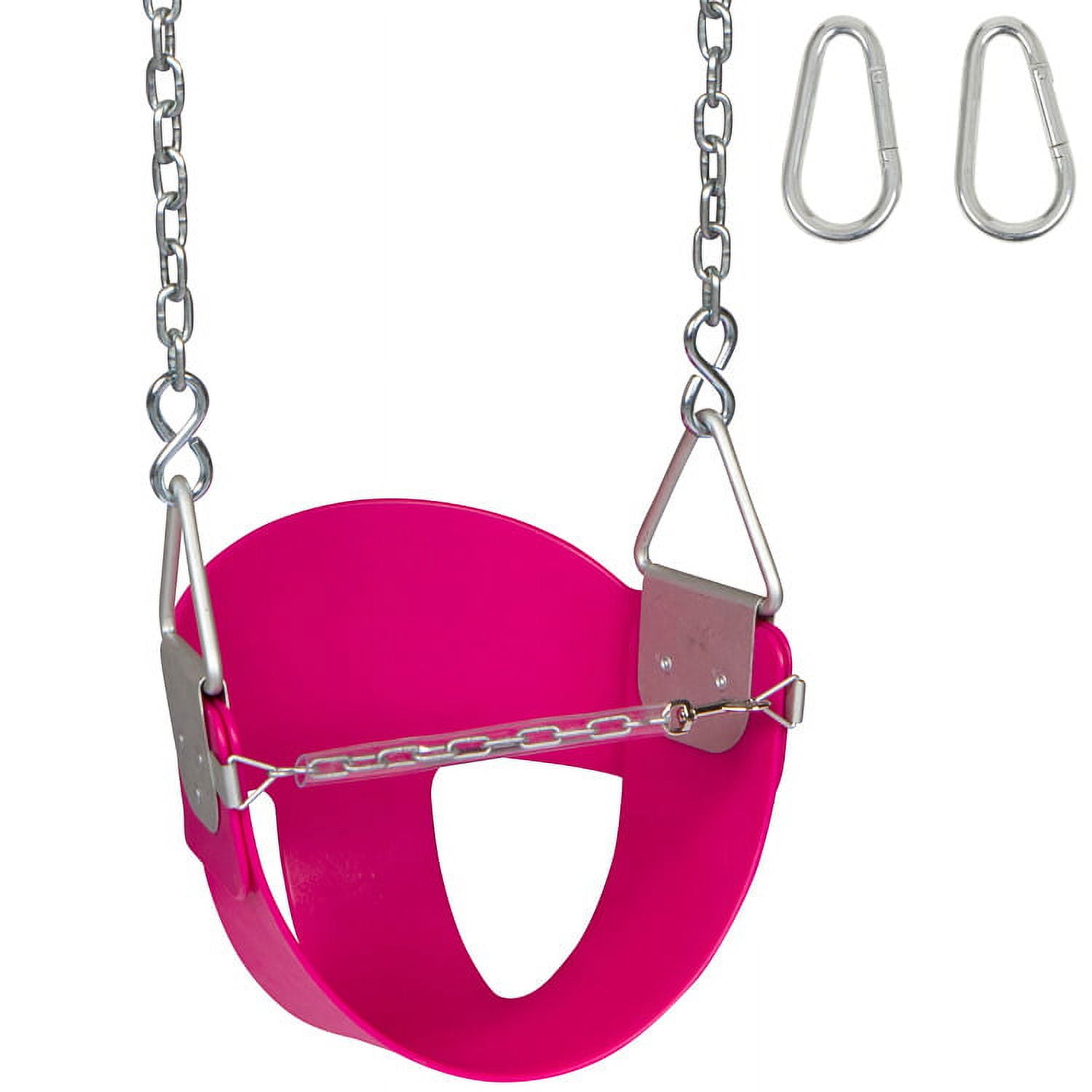 Swing Set Stuff Inc. Highback Half Bucket with Chains and Hooks (Pink)