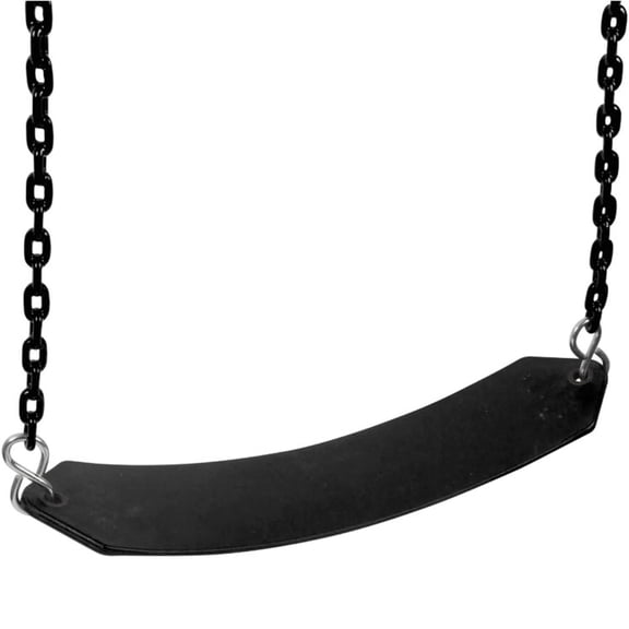 Swing Set Stuff Inc. Residential Belt Seat (Black) with 8.5 Ft. Coated Chain