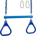 thumbnail image 1 of Swing Set Stuff Inc. Trapeze Bar with Rings and Coated Chain (Blue), 1 of 4