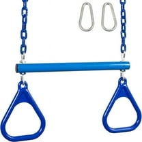 Swing Set Stuff Inc. Trapeze Bar with Rings and Coated Chain (Blue)