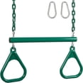 thumbnail image 1 of Swing Set Stuff Inc. Trapeze Bar with Rings and Coated Chain (Green), 1 of 5
