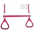 thumbnail image 1 of Swing Set Stuff Inc. Trapeze Bar with Rings and Coated Chain (Pink), 1 of 6