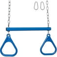 thumbnail image 1 of Swing Set Stuff Inc. Trapeze Bar with Rings and Uncoated Chain (Blue), 1 of 5