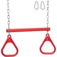 thumbnail image 1 of Swing Set Stuff Inc. Trapeze Bar with Rings and Uncoated Chain (Red), 1 of 4