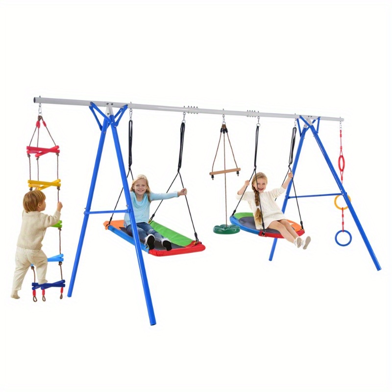 Swing Sets for Backyard, Outdoor 3 in 1 AFrame Heavy Duty Metal Stand